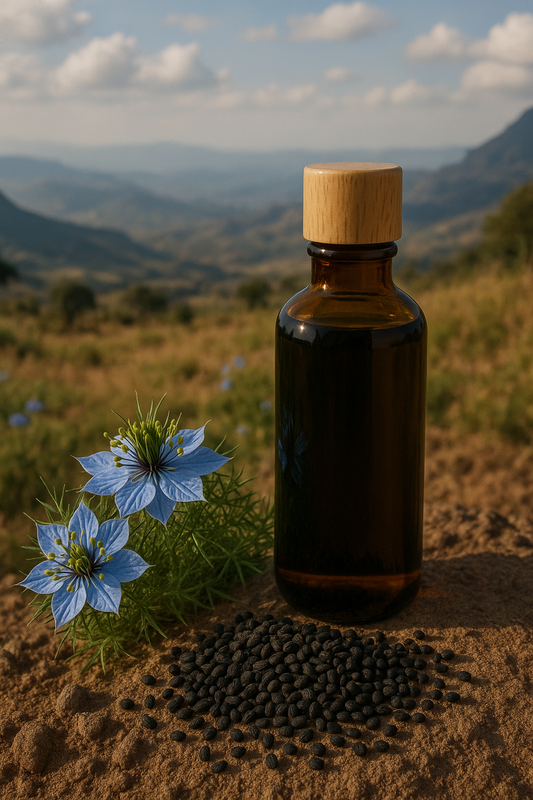 Flacon de 150ML d'huile de nigelle HABASHIYA pressée à froid